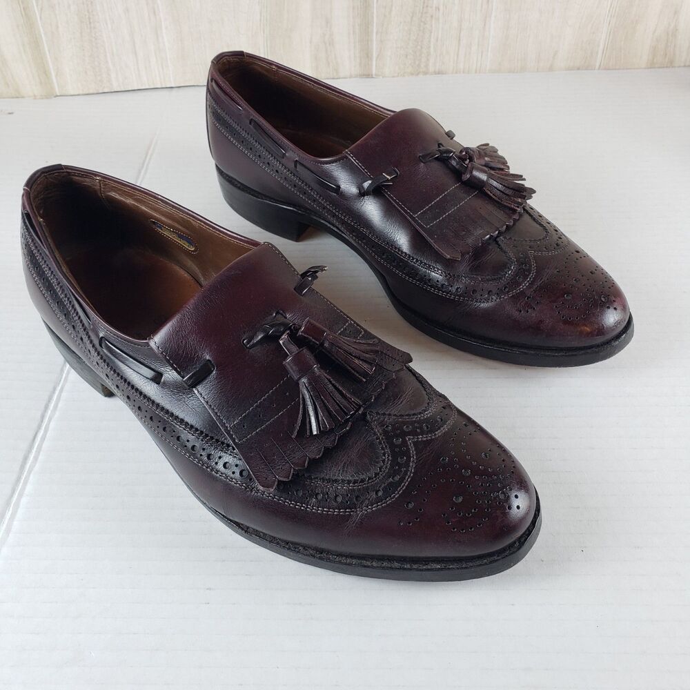 Allen Edmonds Arlington Wingtip Kiltie Tassel Shoes Men Sz 9.5 E Brown USA